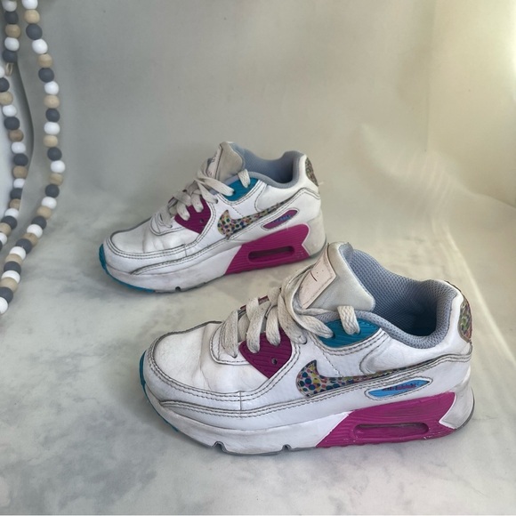Nike Air Max 90 White and Pink Sneakers Size 11C Athletic Sneaker Retro - Picture 1 of 9